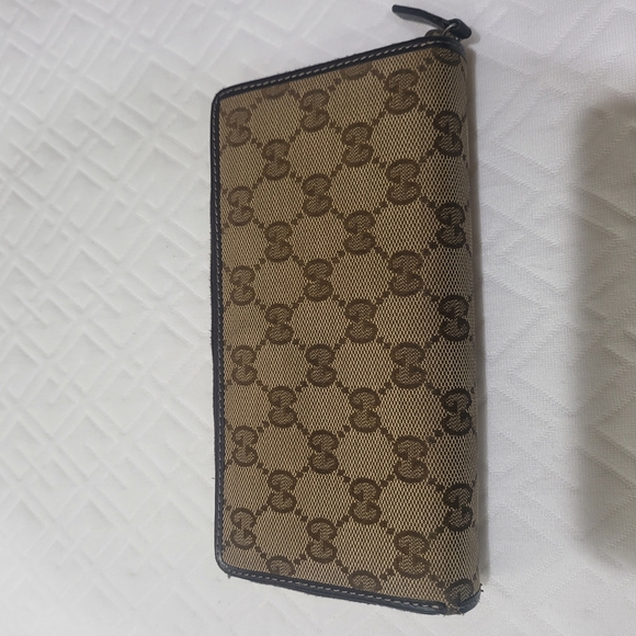 GUCCI Monogram Bow Zip Around Wallet Brown - Picture 2 of 10